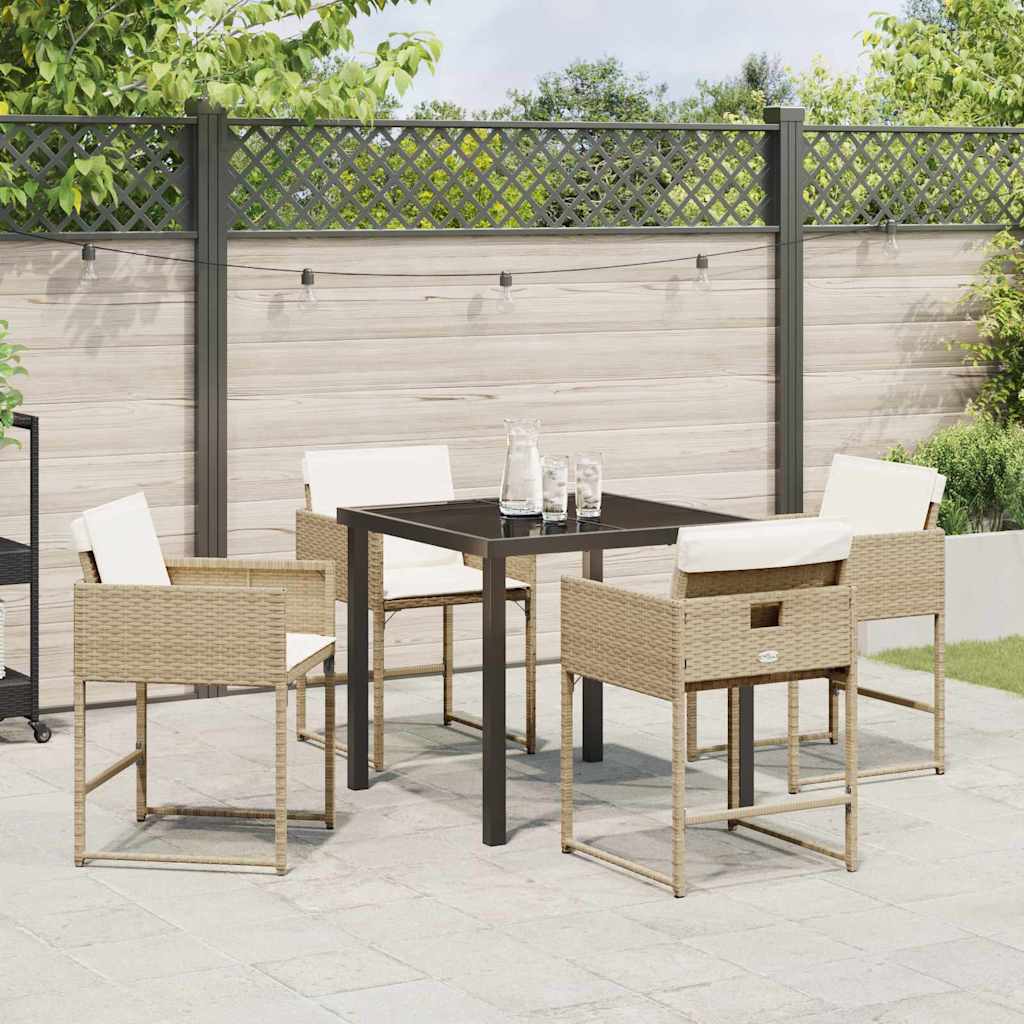 Ensemble de salle à manger pour jardin 5 pcs Beige polyrotin - XIOS