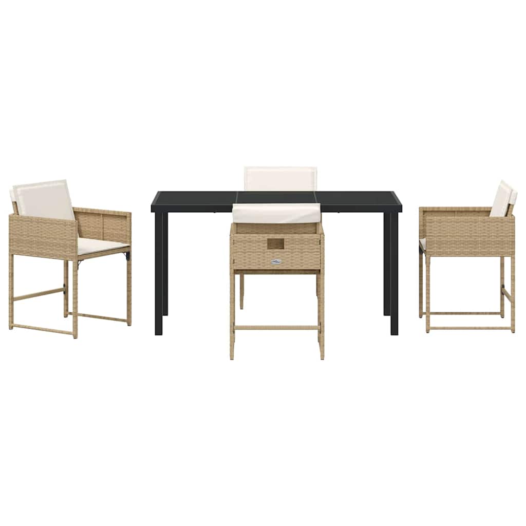 Ensemble de salle à manger pour jardin 5 pcs Beige polyrotin - XIOS