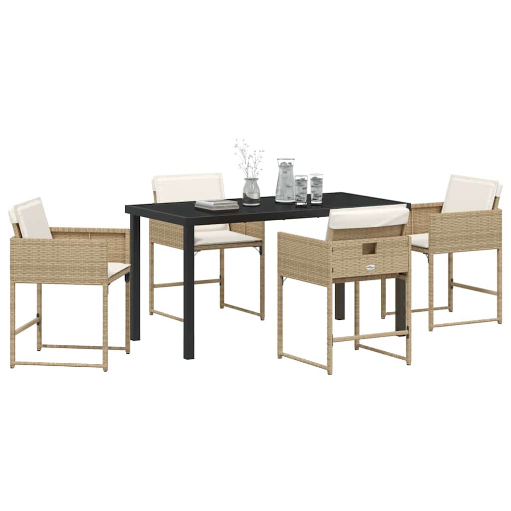 Ensemble de salle à manger pour jardin 5 pcs Beige polyrotin - XIOS