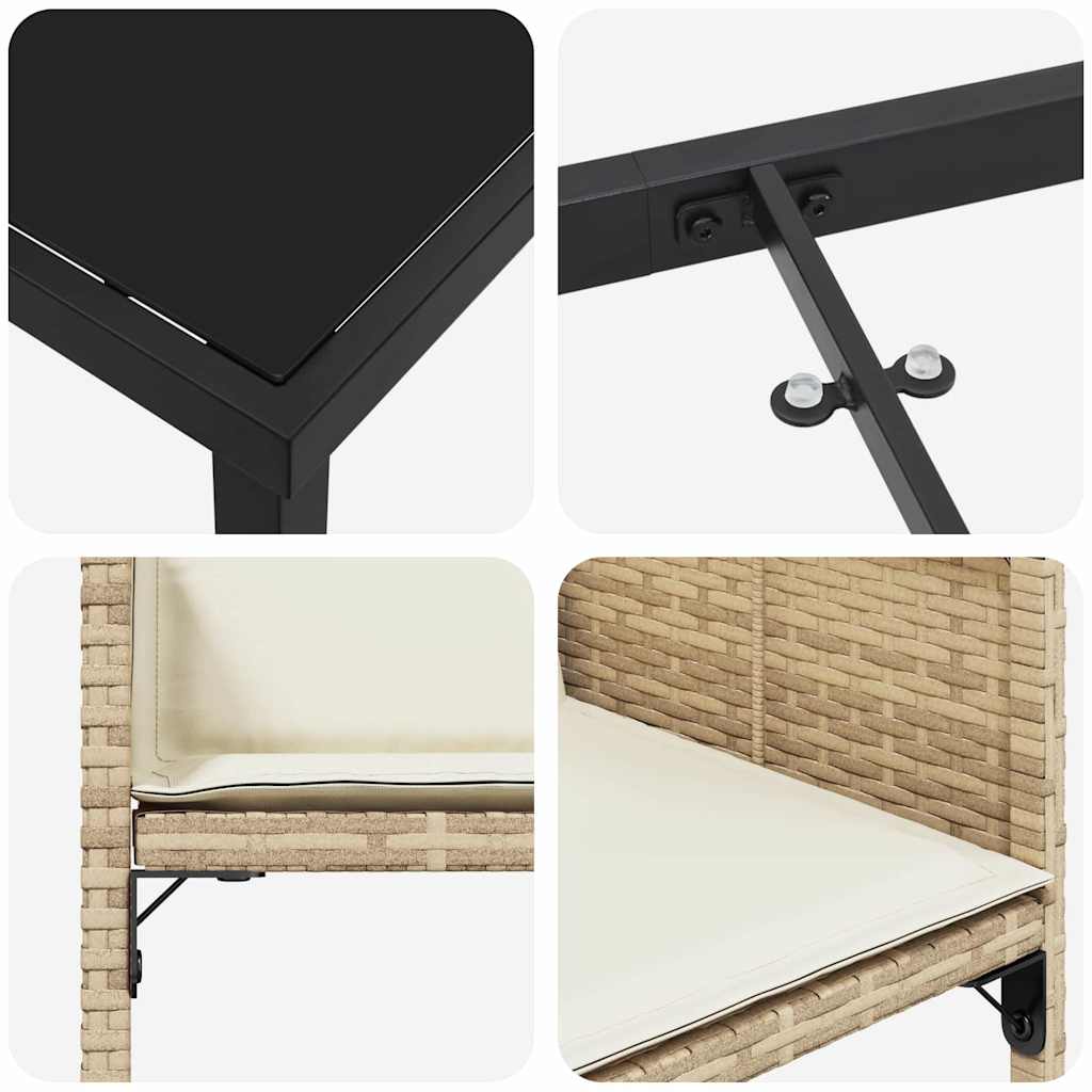 Ensemble de salle à manger pour jardin 5 pcs Beige polyrotin - XIOS