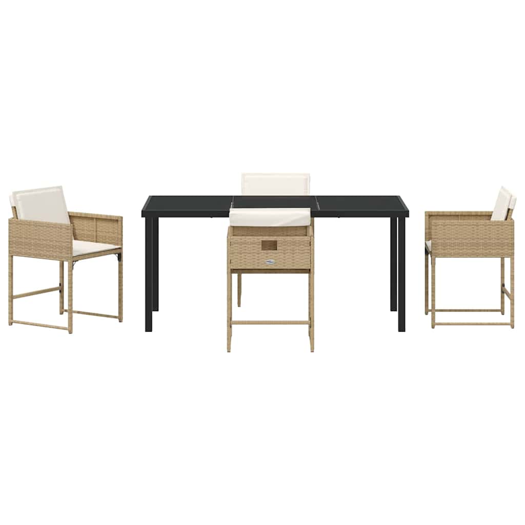 Ensemble de salle à manger pour jardin 5 pcs Beige polyrotin - XIOS