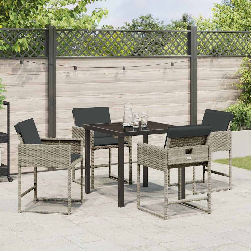 Ensemble de salle à manger pour jardin 5 pcs Gris clair - XIOS
