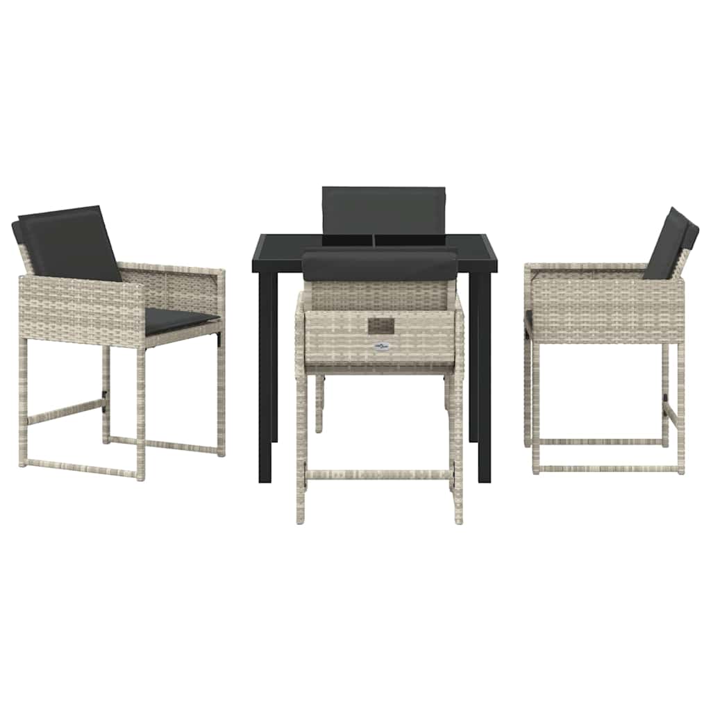 Ensemble de salle à manger pour jardin 5 pcs Gris clair - XIOS