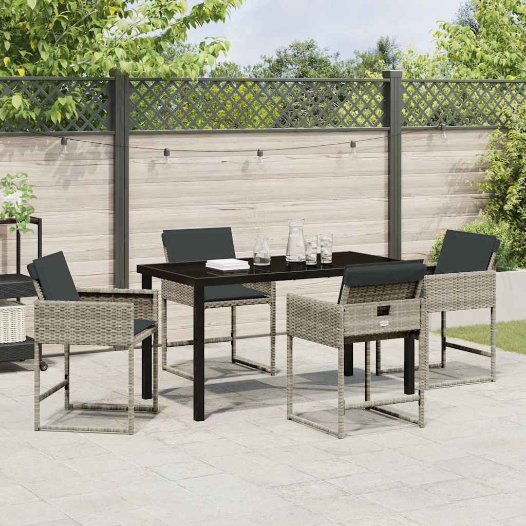 Ensemble de salle à manger pour jardin 5 pcs Gris clair - XIOS