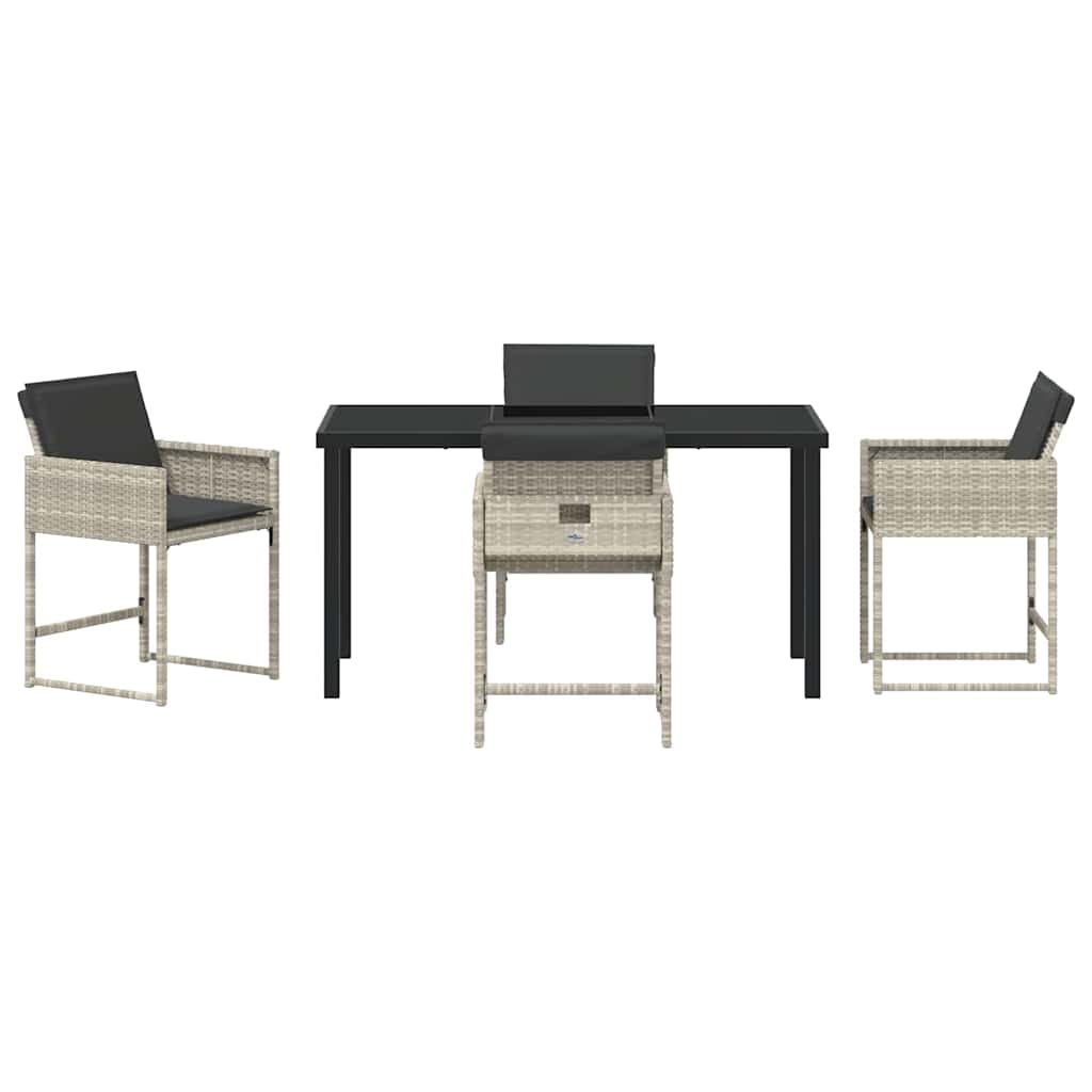 Ensemble de salle à manger pour jardin 5 pcs Gris clair - XIOS