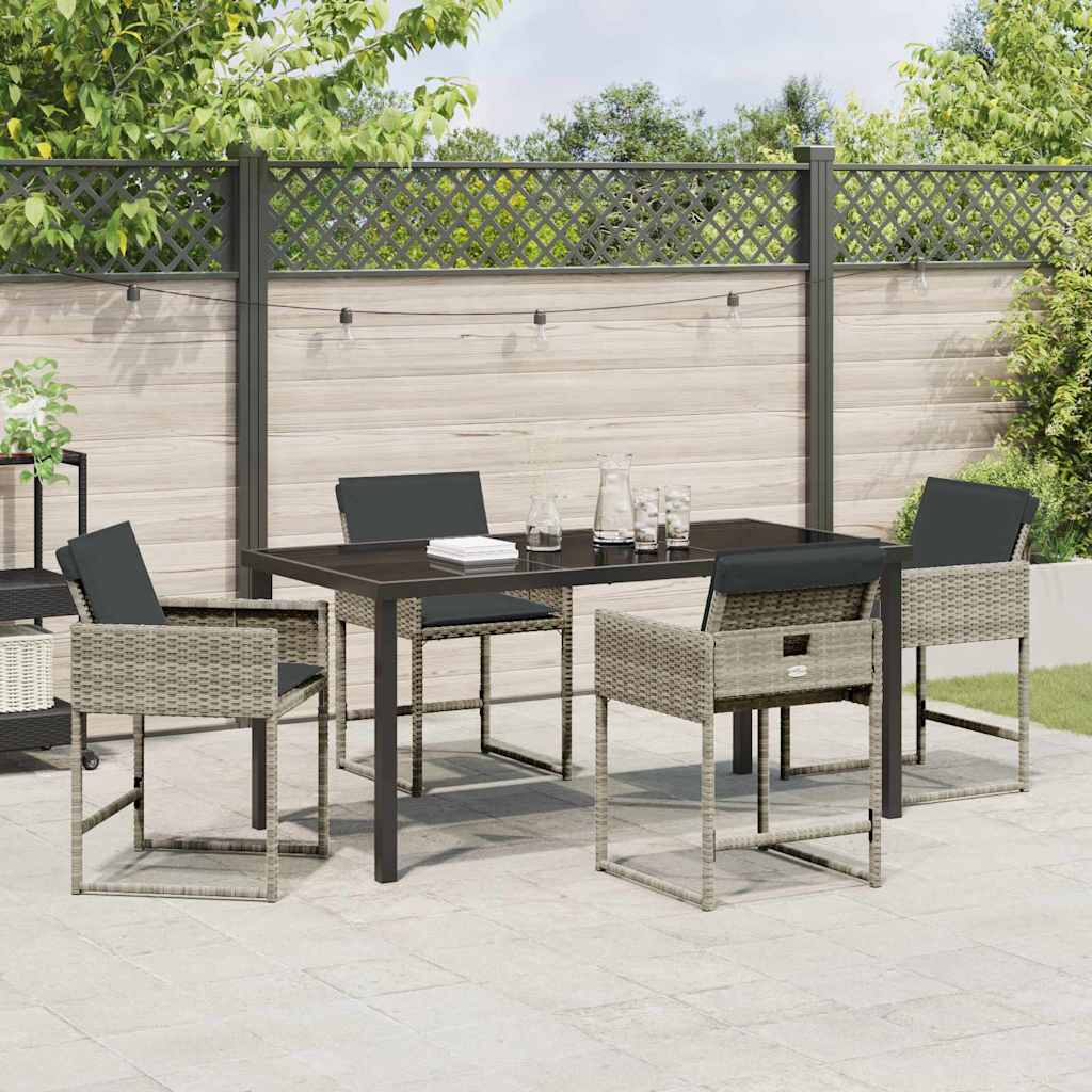 Ensemble de salle à manger pour jardin 5 pcs Gris clair - XIOS