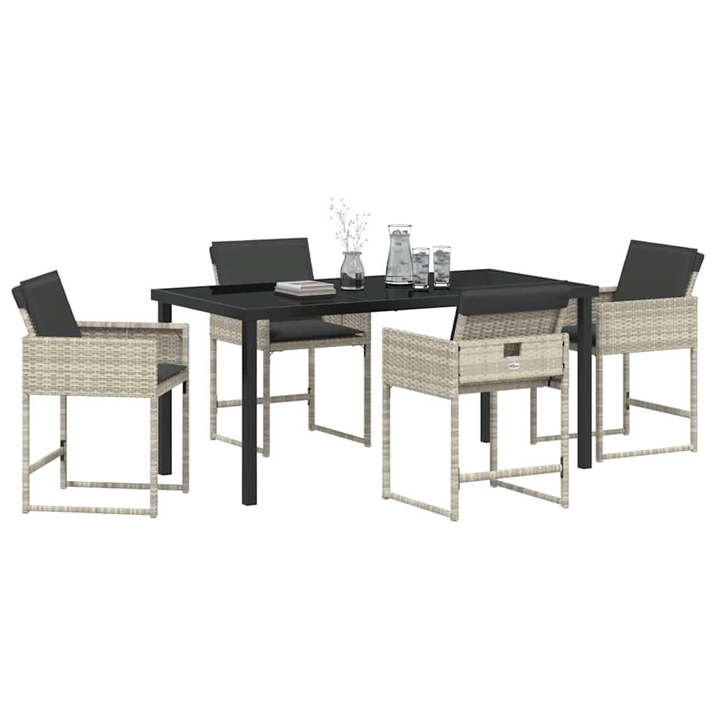 Ensemble de salle à manger pour jardin 5 pcs Gris clair - XIOS