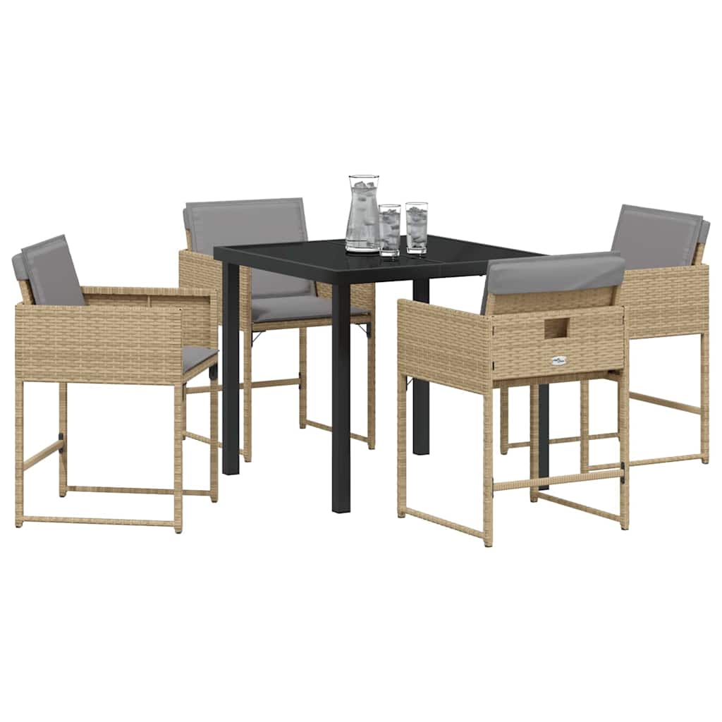 Ensemble de salle à manger pour jardin 5 pcs Beige polyrotin - XIOS