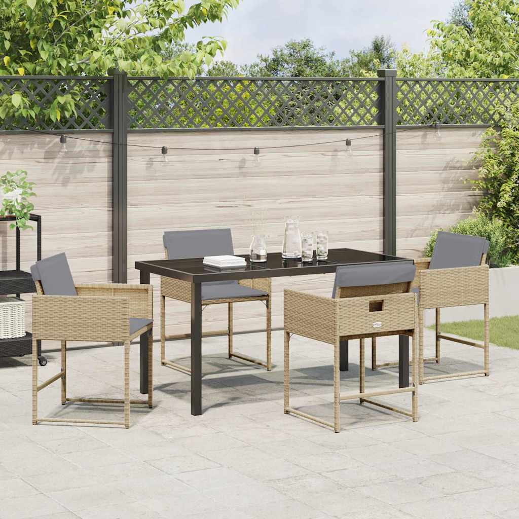 Ensemble de salle à manger pour jardin 5 pcs Beige polyrotin - XIOS
