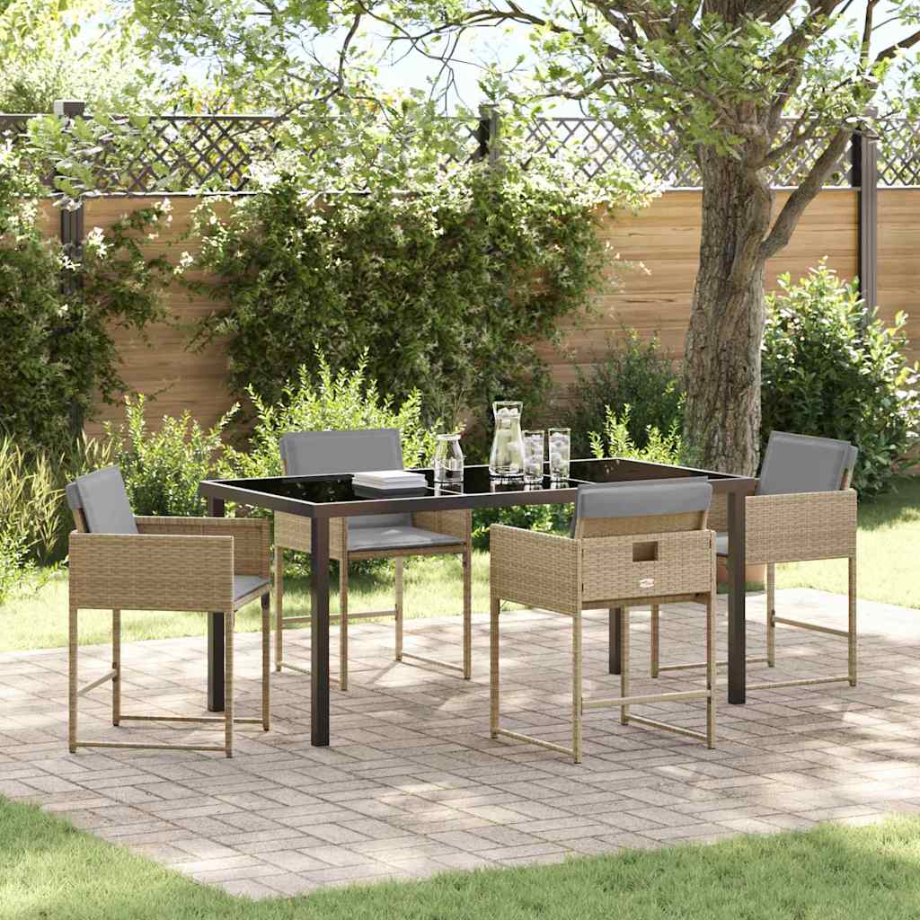 Ensemble de salle à manger pour jardin 5 pcs Beige polyrotin - XIOS