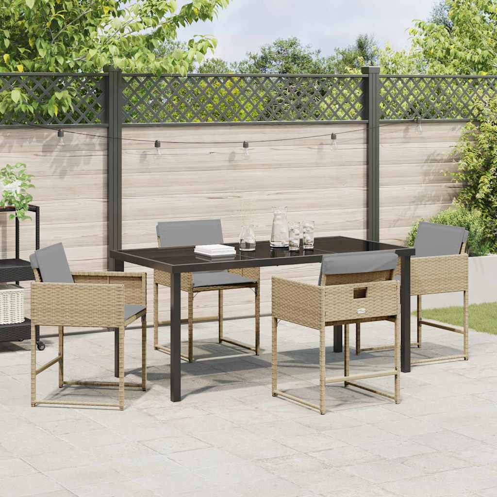 Ensemble de salle à manger pour jardin 5 pcs Beige polyrotin - XIOS
