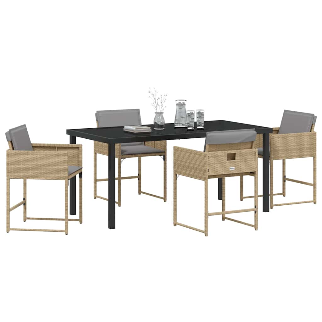 Ensemble de salle à manger pour jardin 5 pcs Beige polyrotin - XIOS