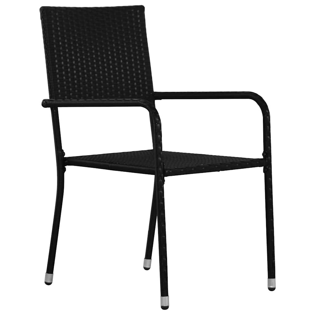 Ensemble de salle à manger pour jardin 5 pcs Noir polyrotin
