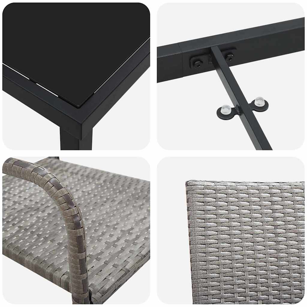 Ensemble de salle à manger pour jardin 7 pcs Gris polyrotin - XIOS