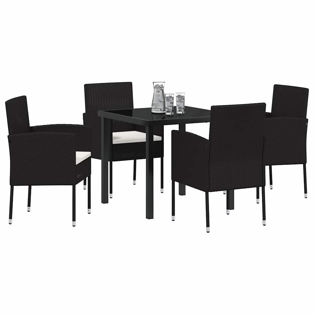 Ensemble de salle à manger pour jardin 5 pcs Noir polyrotin - XIOS