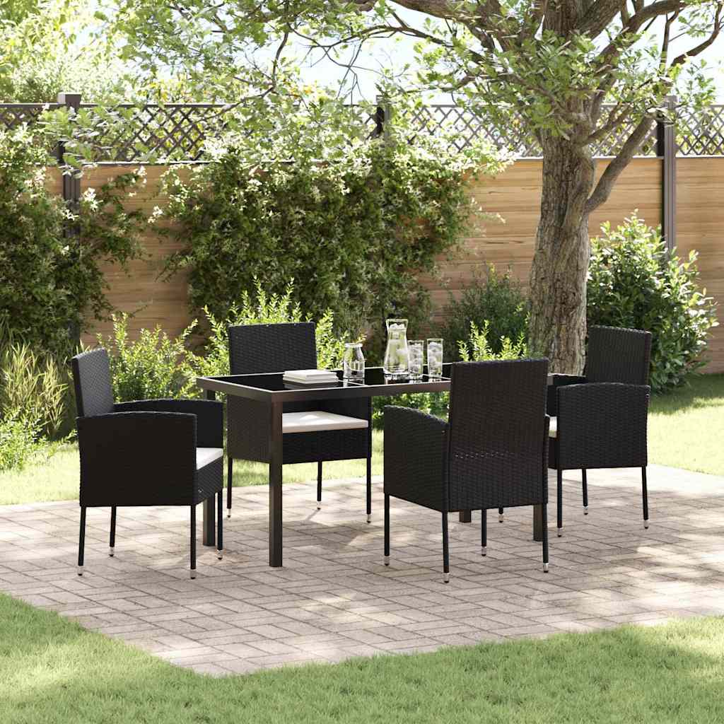 Ensemble de salle à manger pour jardin 5 pcs Noir polyrotin - XIOS