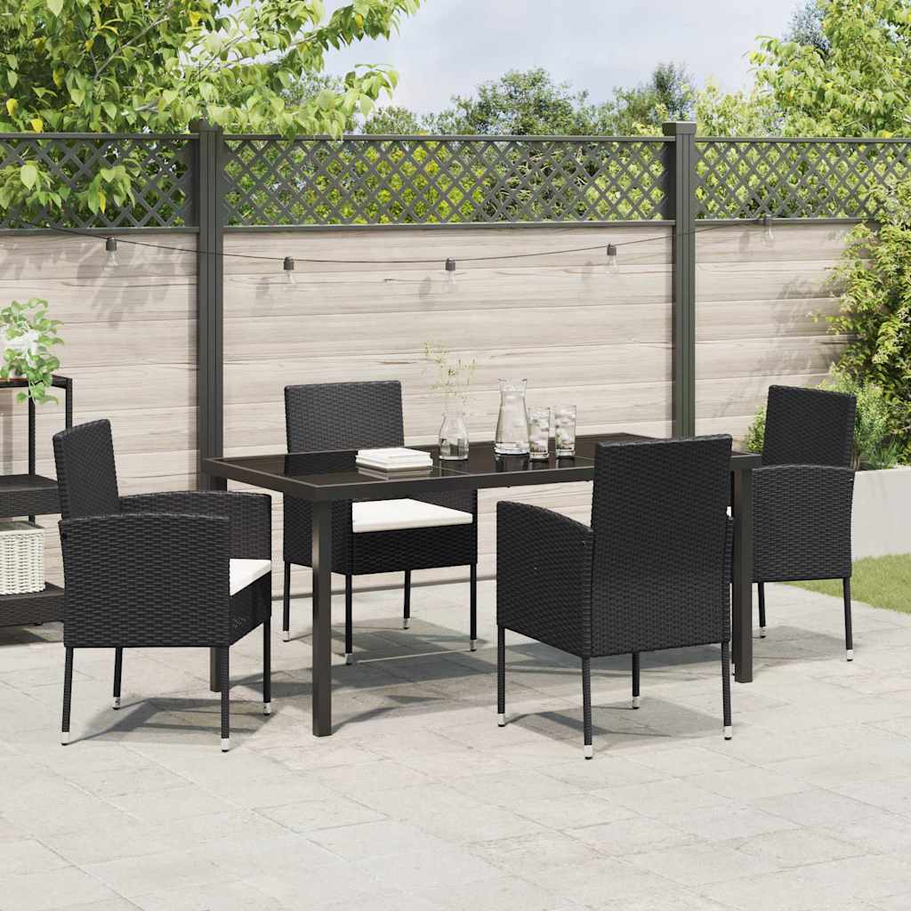 Ensemble de salle à manger pour jardin 5 pcs Noir polyrotin - XIOS