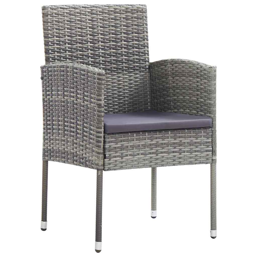 Ensemble de salle à manger pour jardin 9 pcs Gris polyrotin