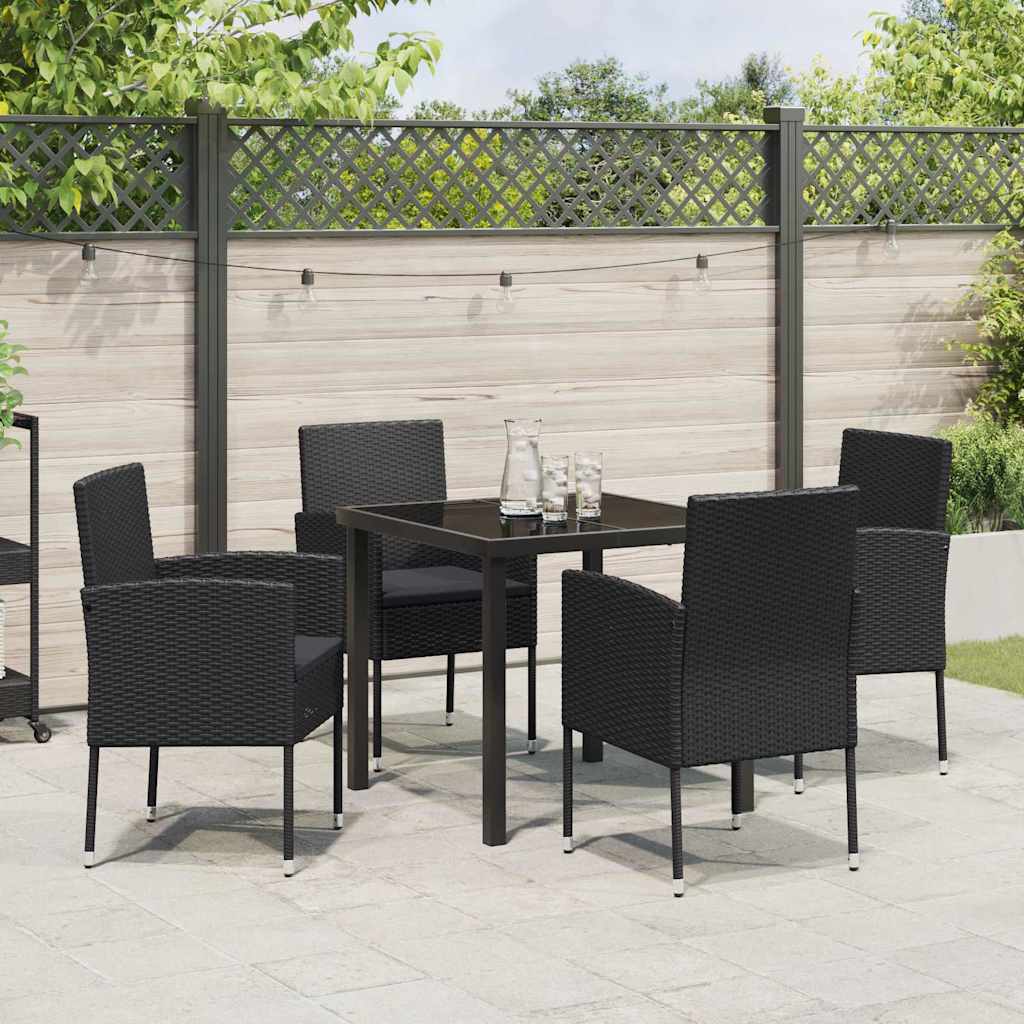Ensemble de salle à manger pour jardin 5 pcs Noir polyrotin - XIOS