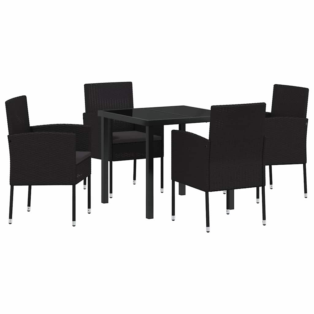 Ensemble de salle à manger pour jardin 5 pcs Noir polyrotin - XIOS