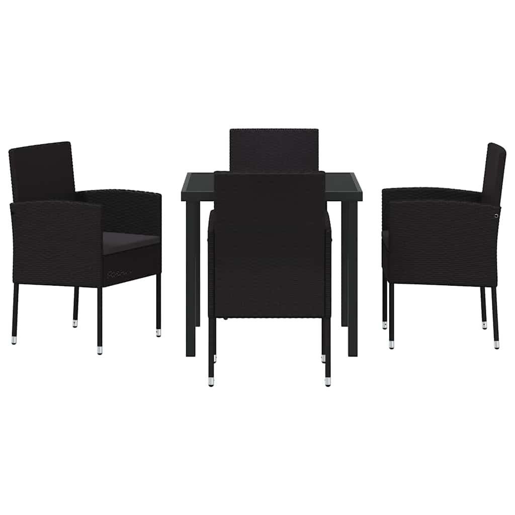 Ensemble de salle à manger pour jardin 5 pcs Noir polyrotin - XIOS