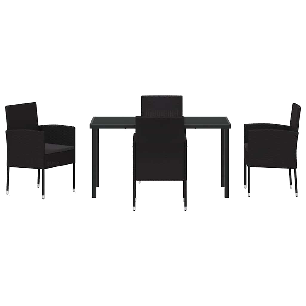 Ensemble de salle à manger pour jardin 5 pcs Noir polyrotin - XIOS