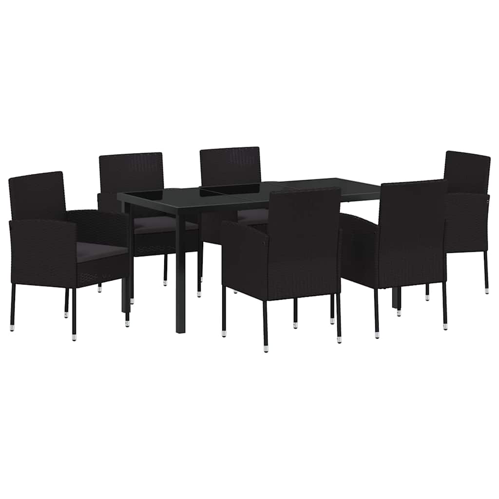Ensemble de salle à manger pour jardin 7 pcs Noir polyrotin - XIOS