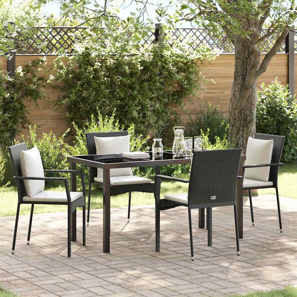 Ensemble de salle à manger pour jardin 5 pcs Noir polyrotin - XIOS