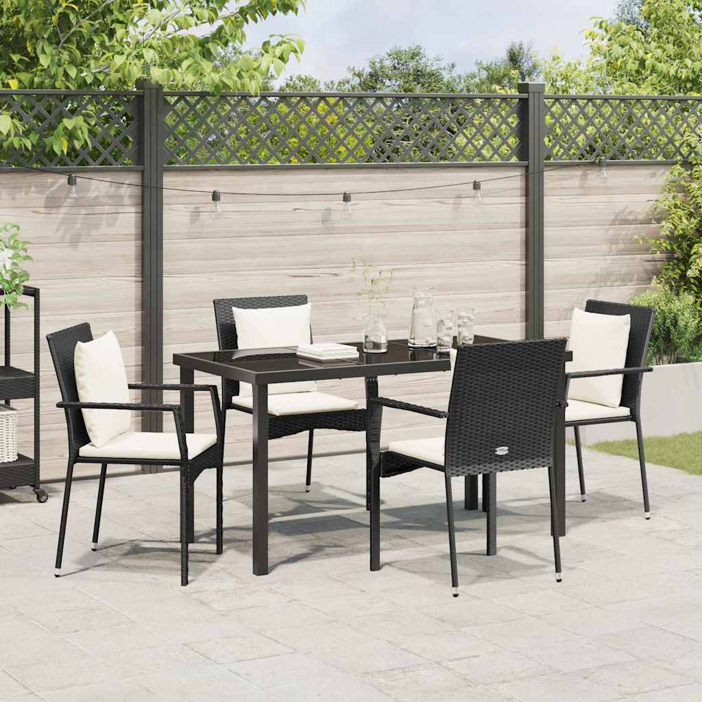Ensemble de salle à manger pour jardin 5 pcs Noir polyrotin - XIOS