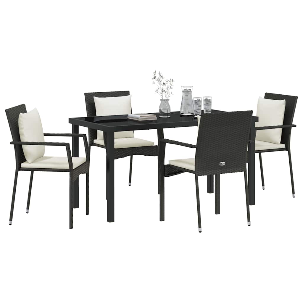 Ensemble de salle à manger pour jardin 5 pcs Noir polyrotin - XIOS