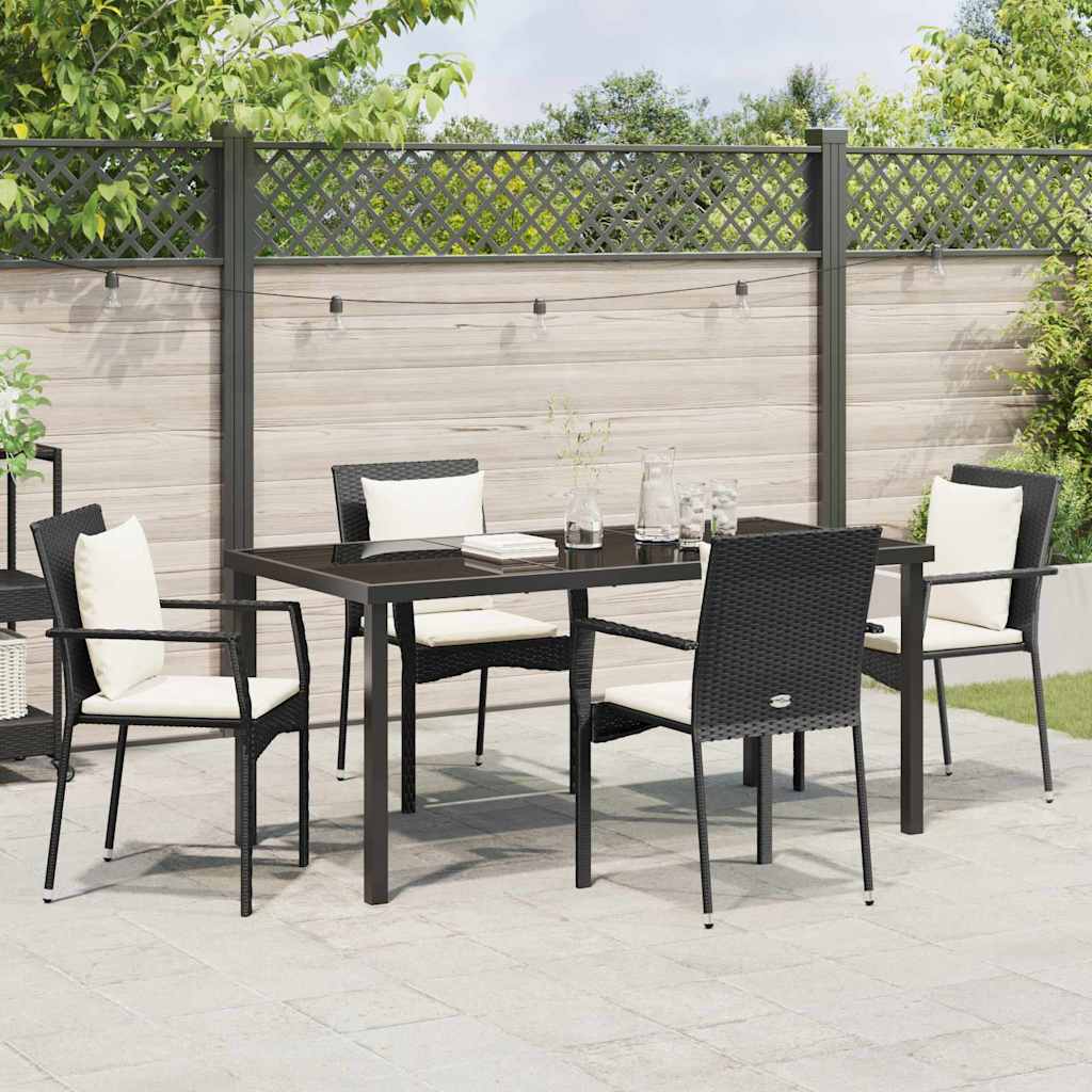 Ensemble de salle à manger pour jardin 5 pcs Noir polyrotin - XIOS
