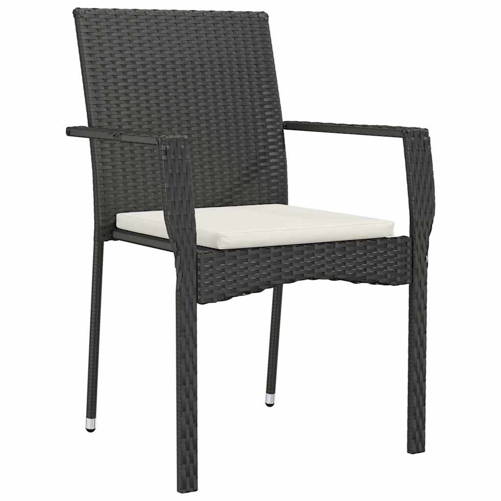 Ensemble de salle à manger pour jardin 3 pcs Noir polyrotin - XIOS