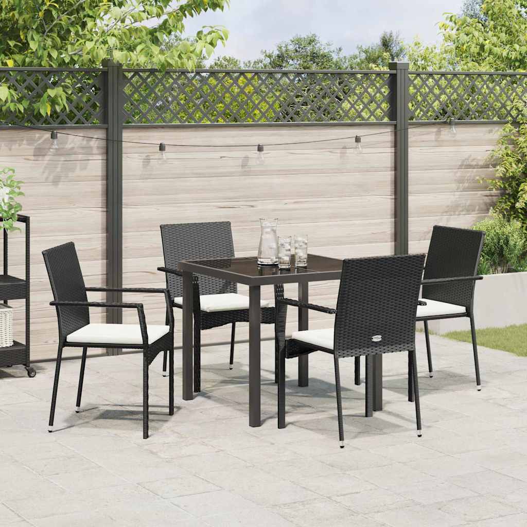 Ensemble de salle à manger pour jardin 5 pcs Noir polyrotin - XIOS