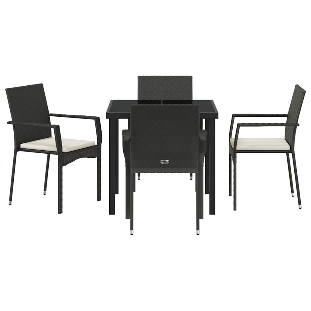 Ensemble de salle à manger pour jardin 5 pcs Noir polyrotin - XIOS