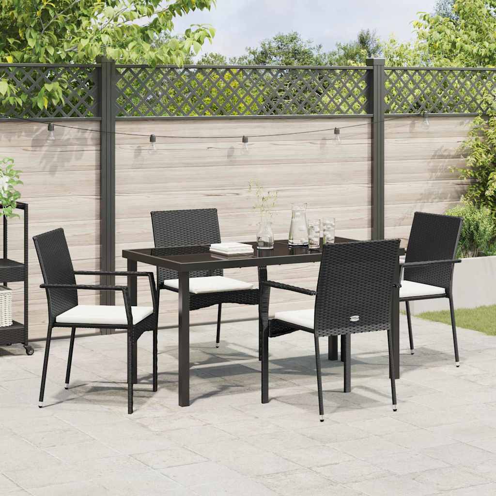 Ensemble de salle à manger pour jardin 5 pcs Noir polyrotin - XIOS
