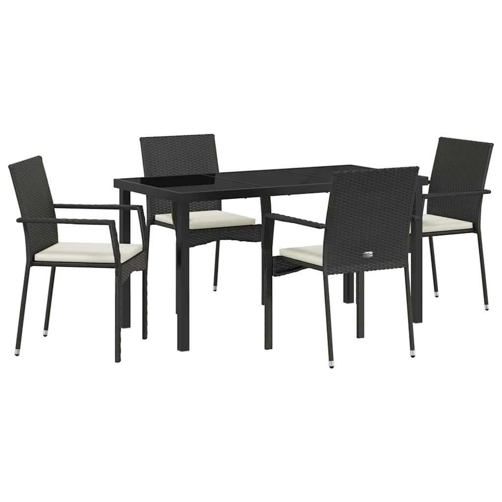 Ensemble de salle à manger pour jardin 5 pcs Noir polyrotin - XIOS