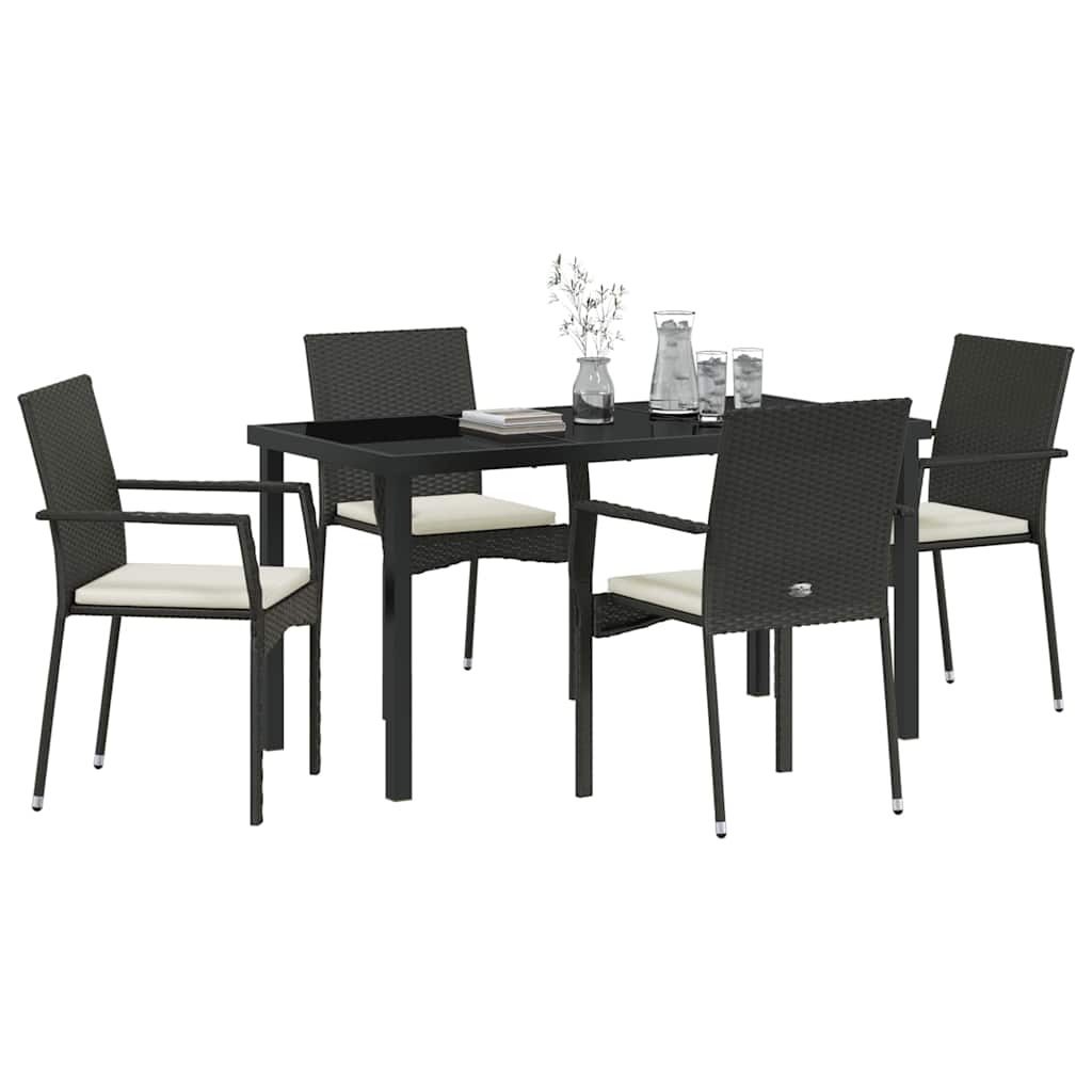 Ensemble de salle à manger pour jardin 5 pcs Noir polyrotin - XIOS