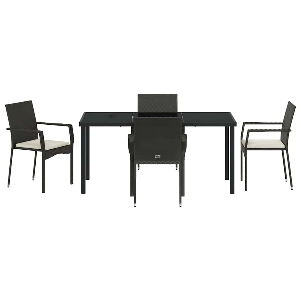 Ensemble de salle à manger pour jardin 5 pcs Noir polyrotin - XIOS