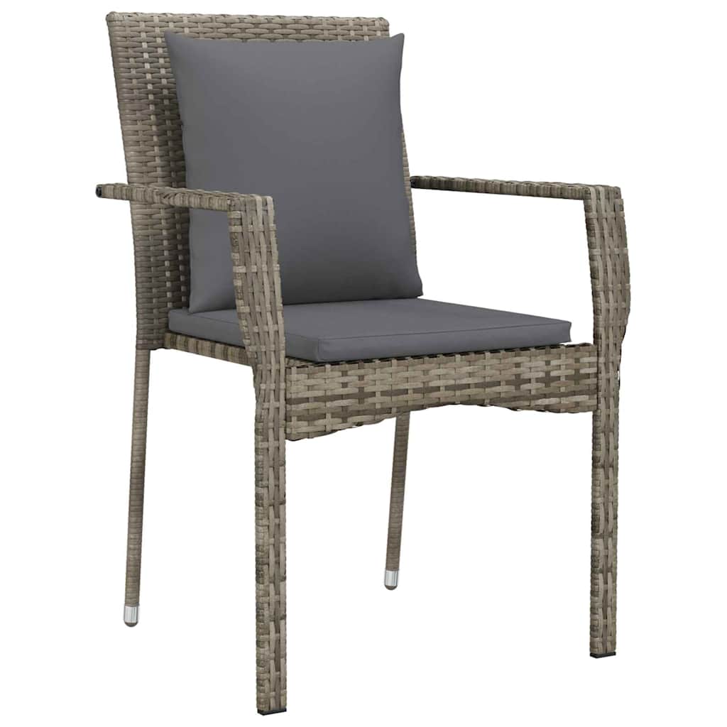 Ensemble de salle à manger pour jardin 5 pcs Gris polyrotin - XIOS
