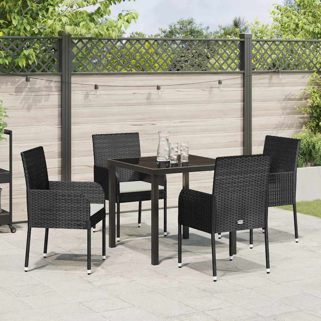 Ensemble de salle à manger pour jardin 5 pcs Noir polyrotin - XIOS