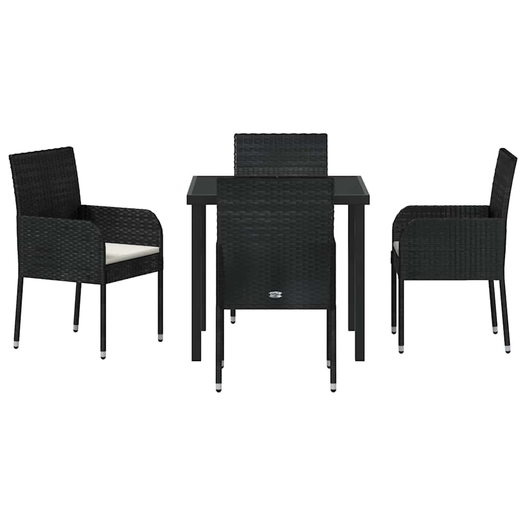 Ensemble de salle à manger pour jardin 5 pcs Noir polyrotin - XIOS