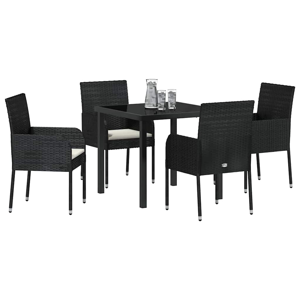 Ensemble de salle à manger pour jardin 5 pcs Noir polyrotin - XIOS