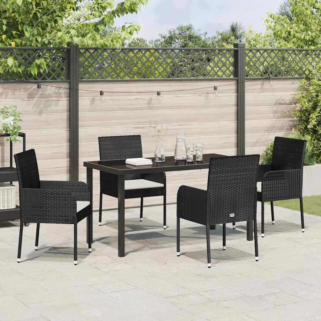 Ensemble de salle à manger pour jardin 5 pcs Noir polyrotin - XIOS