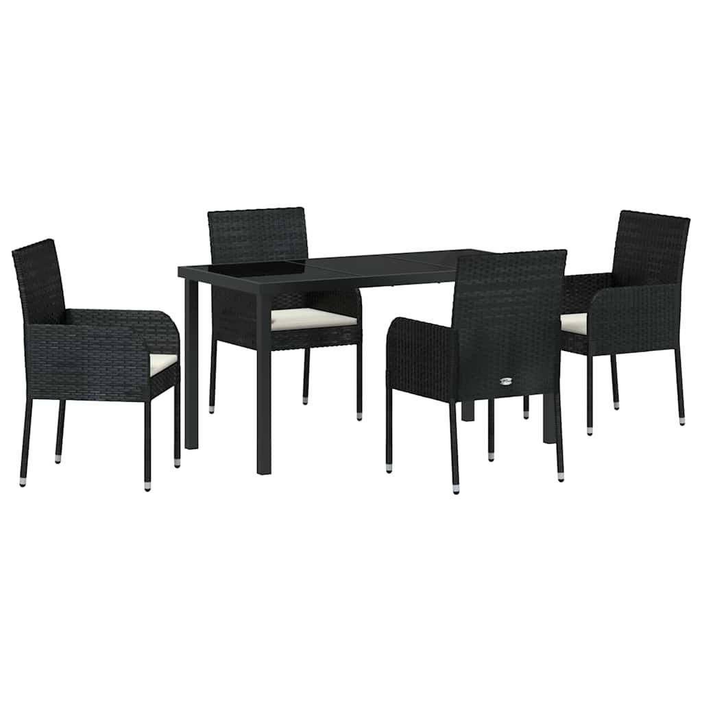 Ensemble de salle à manger pour jardin 5 pcs Noir polyrotin - XIOS