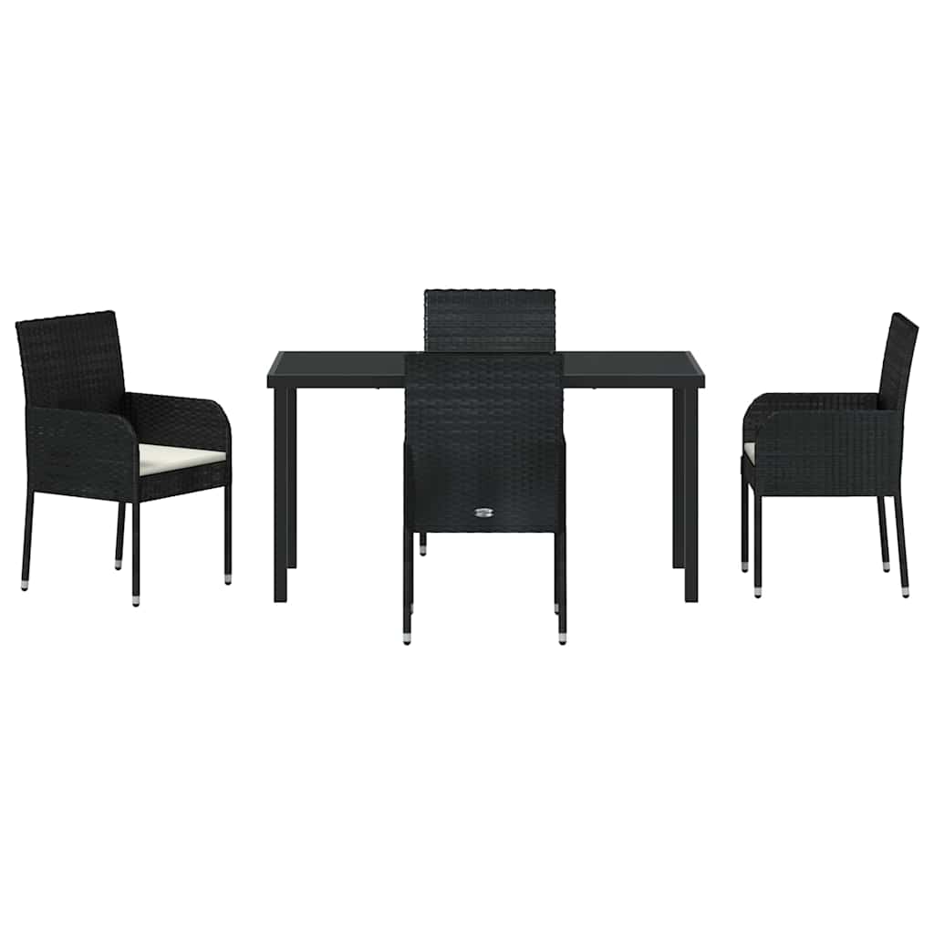 Ensemble de salle à manger pour jardin 5 pcs Noir polyrotin - XIOS