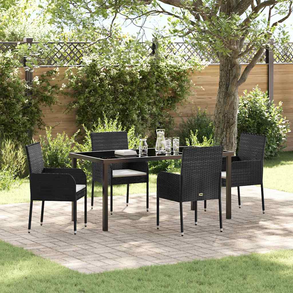Ensemble de salle à manger pour jardin 5 pcs Noir polyrotin - XIOS