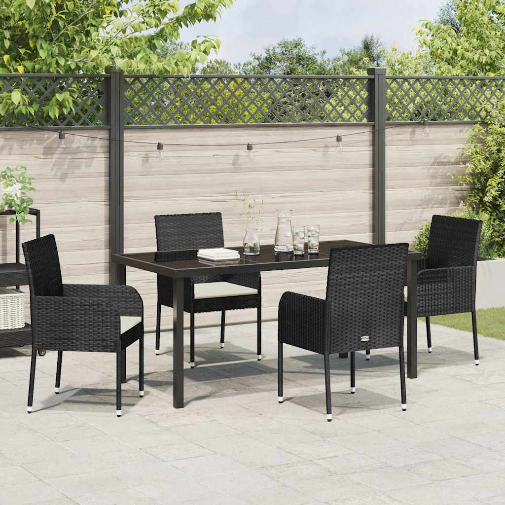 Ensemble de salle à manger pour jardin 5 pcs Noir polyrotin - XIOS