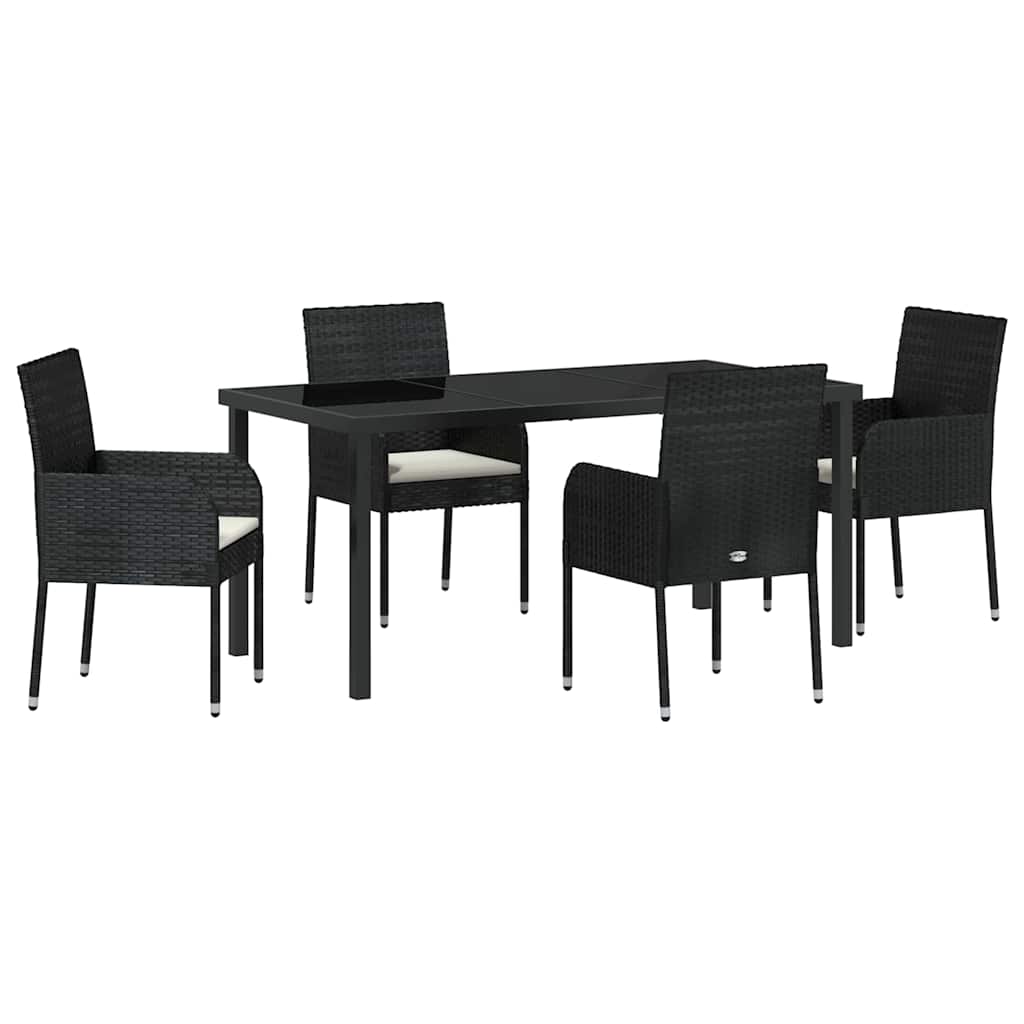 Ensemble de salle à manger pour jardin 5 pcs Noir polyrotin - XIOS