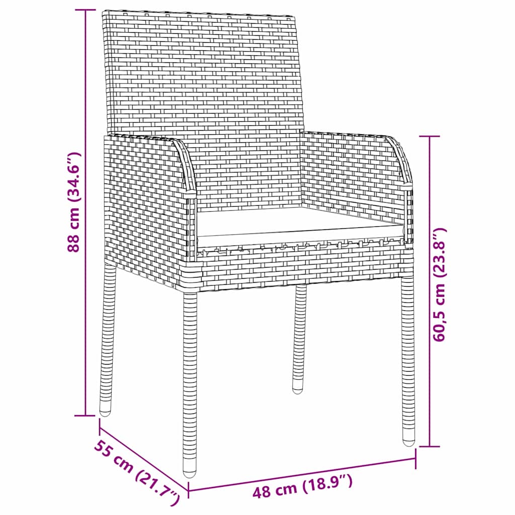 Ensemble de salle à manger pour jardin 5 pcs Noir polyrotin - XIOS