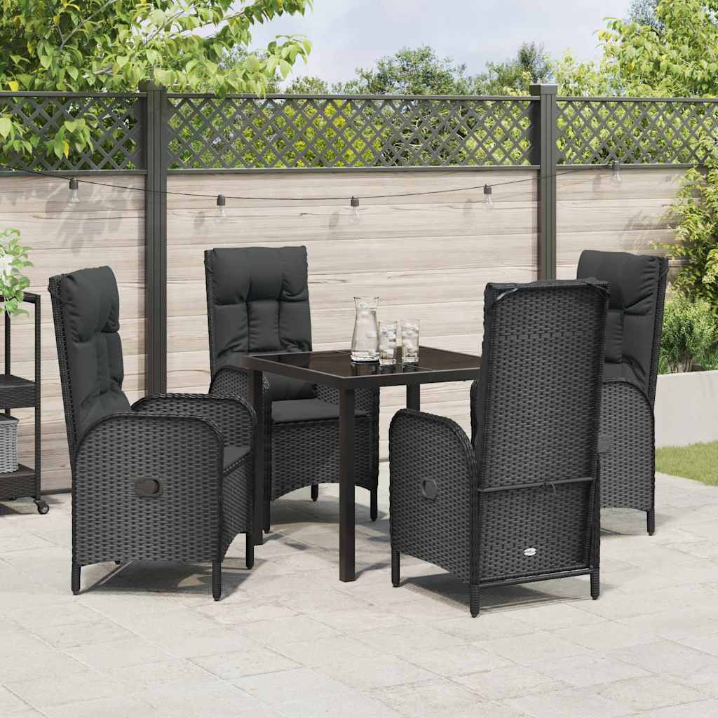 Ensemble de salle à manger pour jardin 5 pcs Noir polyrotin - XIOS